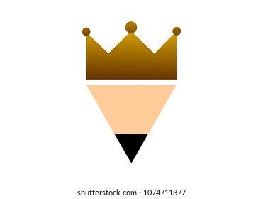 pencil crown  logo concept