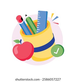 Pencil Cup Concepts Style illustrations. EPS 10 File stock illustration