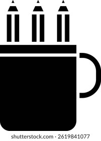 Pencil Cup vector icon. Can be used for printing, mobile and web applications.