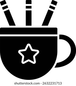 Icono de Vector de taza de lápiz. Se puede utilizar para aplicaciones de impresión, móviles y de Web.