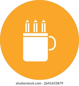 Pencil Cup vector icon. Can be used for printing, mobile and web applications.