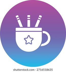 Icono de Vector de taza de lápiz. Se puede utilizar para aplicaciones de impresión, móviles y de Web.