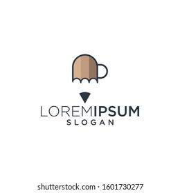 
pencil cup vector logo design image