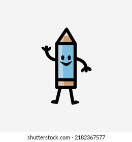 Pencil cute character vector illustration