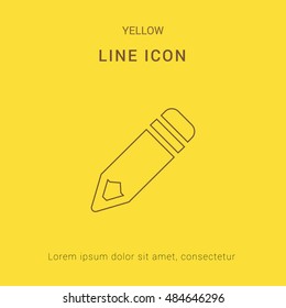 Pencil Cute yellow thin line icon / logo Design