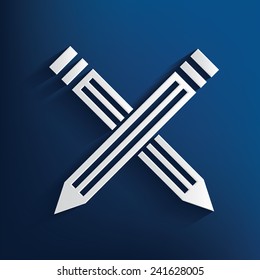 Pencil design concept on blue background,clean vector