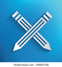 Pencil design concept on blue background,clean vector