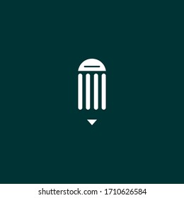 Pencil design flat logo vector
