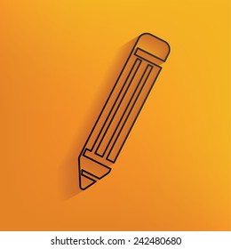 Pencil design on yellow background,clean vector