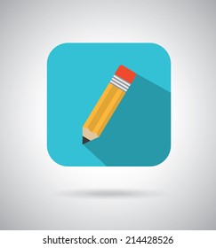 pencil design over gray background vector illustration