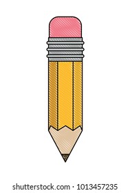 pencil design tool in colored crayon silhouette