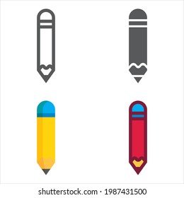 Juego de iconos diseñados con lápiz. Ilustración vectorial.