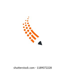 Pencil digital technology logo abstract vector graphic download