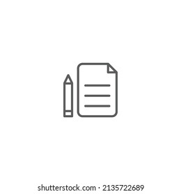 pencil and document minimalist icon isolated white background