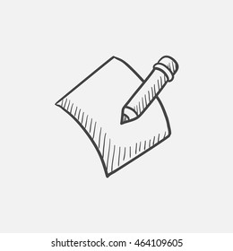 Pencil and document sketch icon for web, mobile and infographics. Hand drawn vector isolated icon.