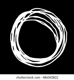 Pencil Doodle Border Template. Hand Drawn Scribble Circle Frame