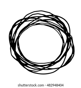 Pencil doodle hand drawn circle. Hand drawn scribble circle background. Dirty art hand drawn circle. Hand drawn scribble circle creative grungy element paintbrush