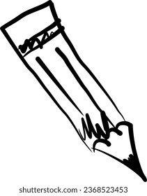 Pencil doodle icon, School pencil doodle 