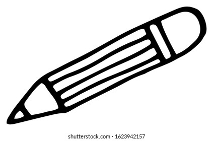 Pencil Doodle Icon Vector Simple and fashionable design. Vector flat illustration hand-drawn and isolated on a white background.