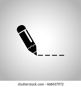 Pencil draw the dotted line icon on the background