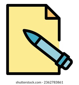 Pencil draw icon outline vector. Digital pen. Tablet stylus color flat