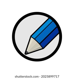 Bleistift-Logo-Vektorgrafik. Bleistift-Symbol, einfaches Zeichen. Bleistift-Symbol einzeln auf weißem Hintergrund.
