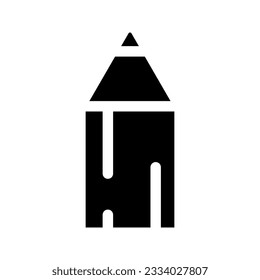 pencil drawing black white vector icon