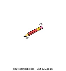 Pencil drawing in cartoon comic style. Building tool. Vector illustration art.