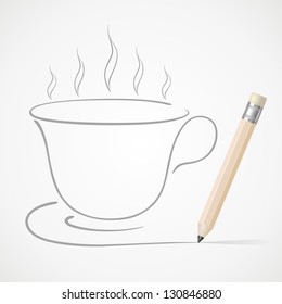 Pencil drawing Coffee cup