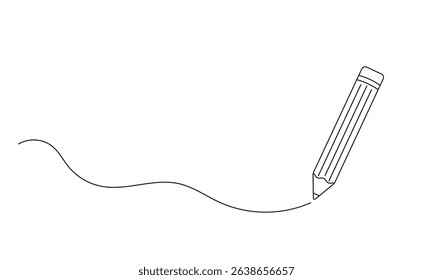 Pencil drawing a continuous editable outline icon isolated on transparent background. vector illustration.	