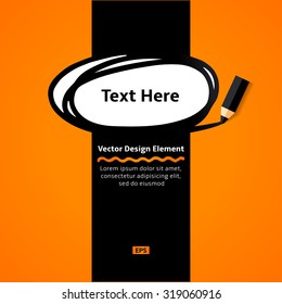 Pencil drawing doodle ellipse frame. Vector  Flat Design Elements. Flyer template.