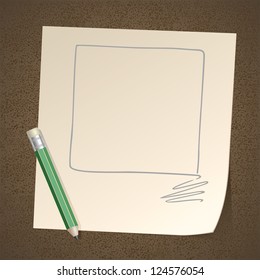 Pencil drawing Frame Square on Paper