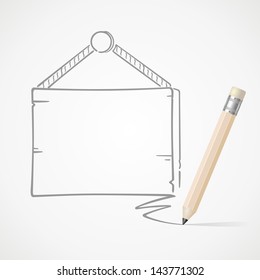 Pencil drawing hanging board
