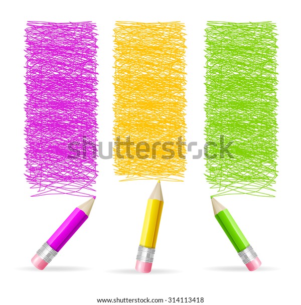 Pencil Drawing Header Vertical Set Vector Stock Vector (Royalty Free ...