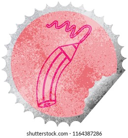 pencil drawing a line circular peeling sticker