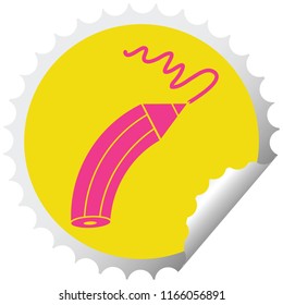 lápiz dibujar una línea de pegatina de descascarillado circular