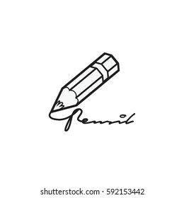 Pencil Drawing Line Logo Type