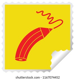 Bleistifthalter mit einem quadratischen Schälaufkleber