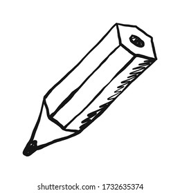 Dibujo a lápiz sobre fondo blanco. Papel dibujado a mano en estilo doodle. Icono. Concepto de educación. Ilustración del vector