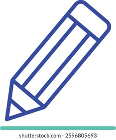 Pencil drawing outline dual color vector illustration icon design