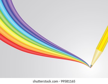 pencil drawing rainbow vector illustration