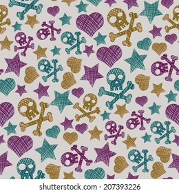 Pencil drawing seamless pattern