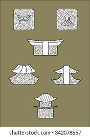 Pencil drawing of a set of sushi
