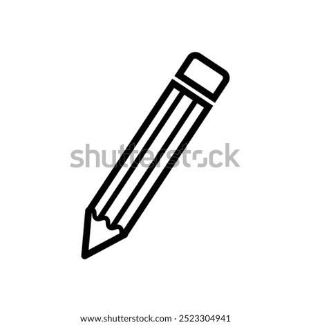 Pencil Drawing Stationery Icon Vector Template.