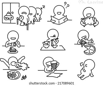 Pencil drawing as vector of eat character