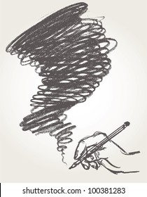Pencil drawing. Vector illustration.