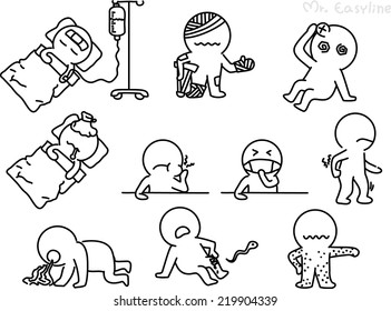 Pencil drawing as vector of patient