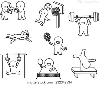 Pencil drawing as vector of sport