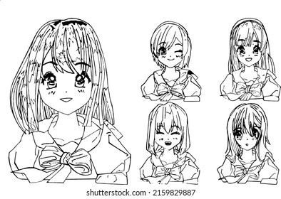 Pencil Drawing Young Lady Character Style Anime