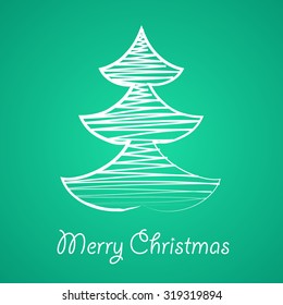 Pencil drawn Christmas tree